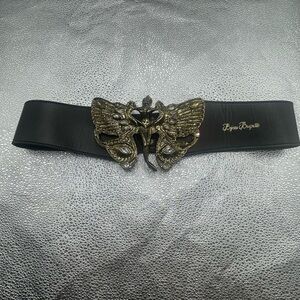 Bijou Brigette Black Belt with Gold Butterfly Buckle by
